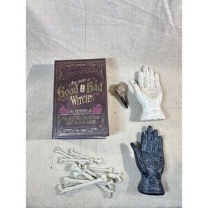 Good Witch Spell Book Box With Divination Decor Palm Reading Bones Bird Skull